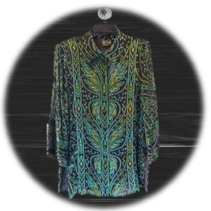 Bob Mackie Wearable Art Sheer Blouse
